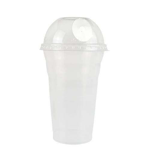 50 bicchieri opachi satin morbidi 500 cc per frappè con coperchio forato