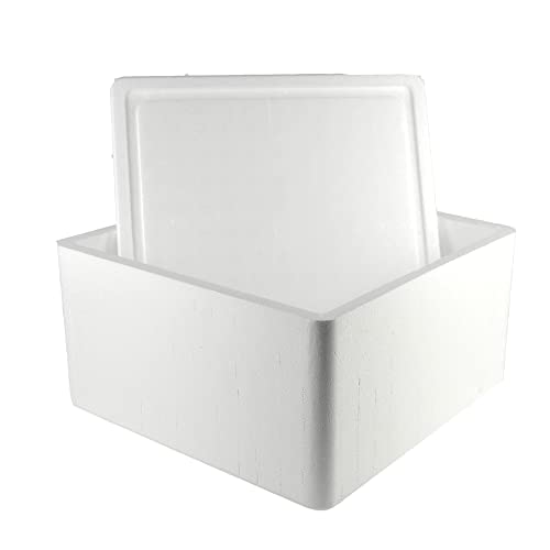 Scatola termica bianca quadrata 33 x 33 x 15 cm per asporto alimenti