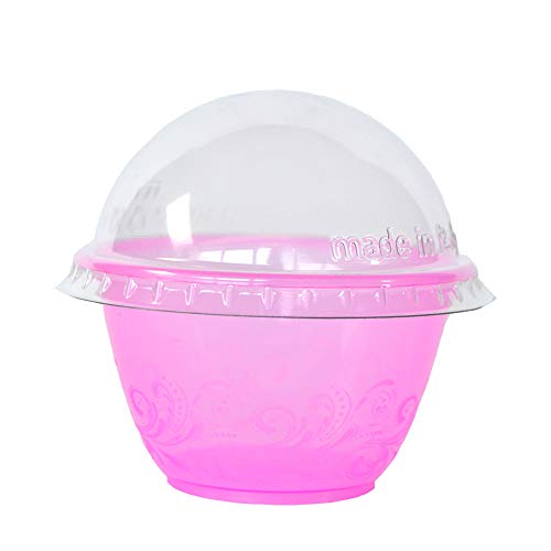 pz 100 coppetta piccola 100 cc trasparente plastica + coperchio cupola ideale per dolci e mousse