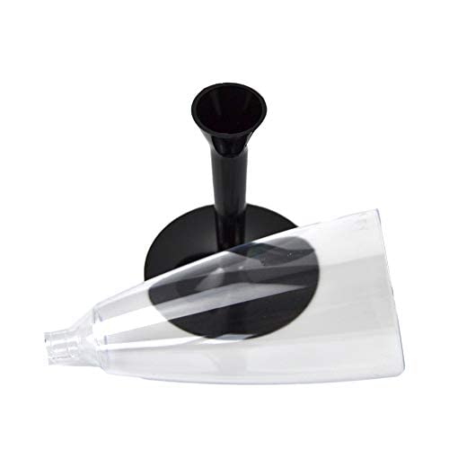 COMBO 50 calici flute + 50 calici da vino/acqua da comporre base nera ideali per feste, eventi, party e aperitvi