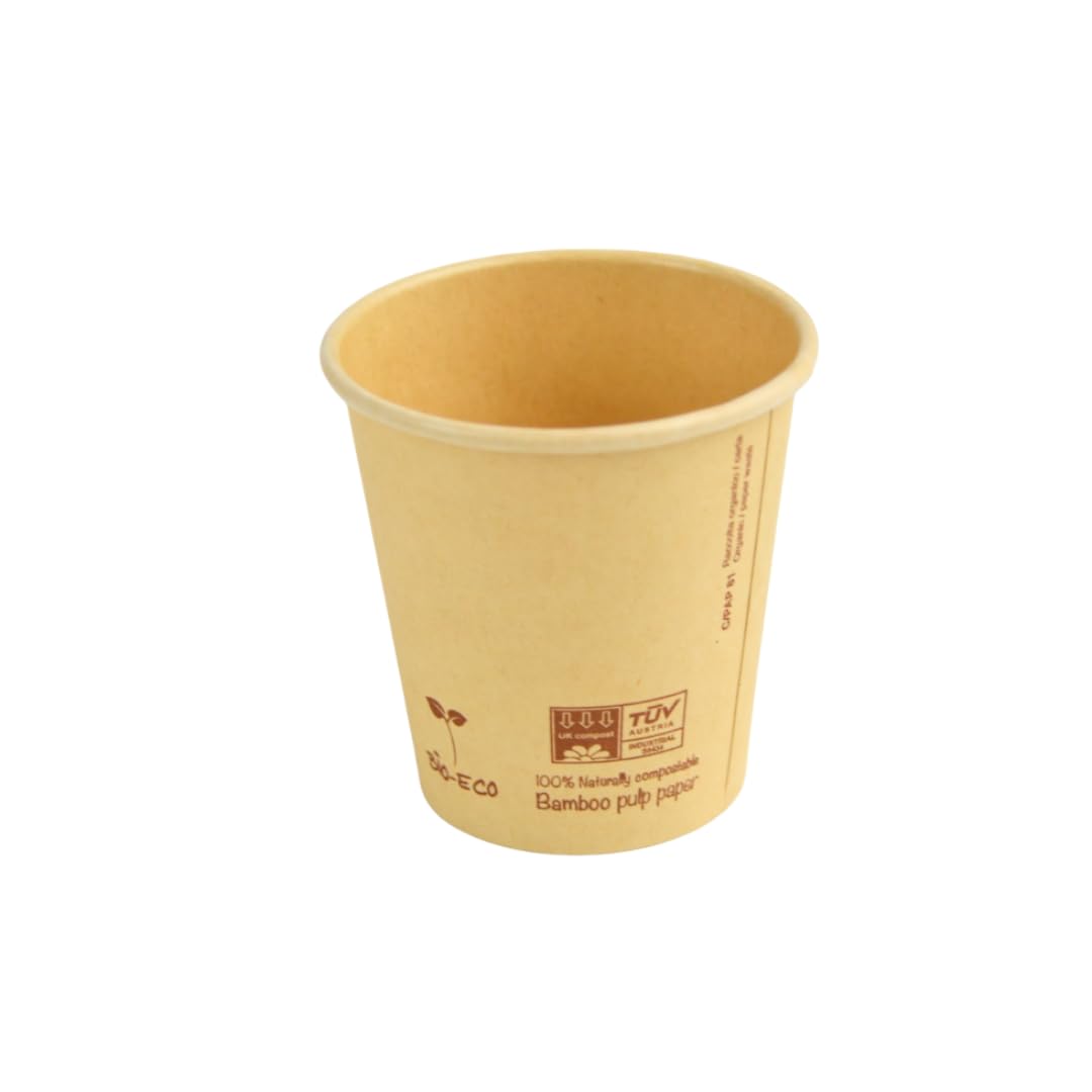 pz 100 bicchieri in carta avana da caffe 3 oz (80 ml) ideali per caffe + coperchio in carta bianco