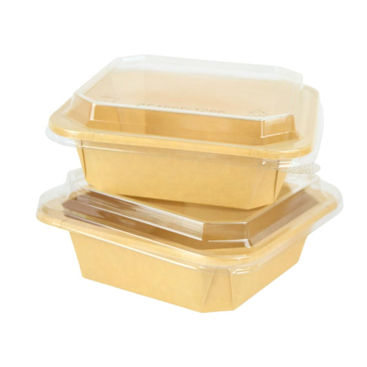 Pz 50 Box SQUARE-BOWL per asporto di alimenti come fritture di pesce, verdure, pasta, riso e pollo