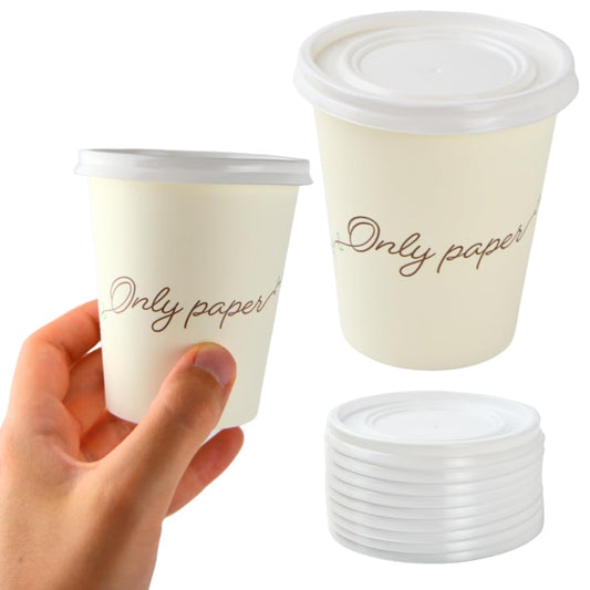 Pz 100 bicchiere 7 oz in carta bianco 200 ml per cappuccino, cioccolata calda