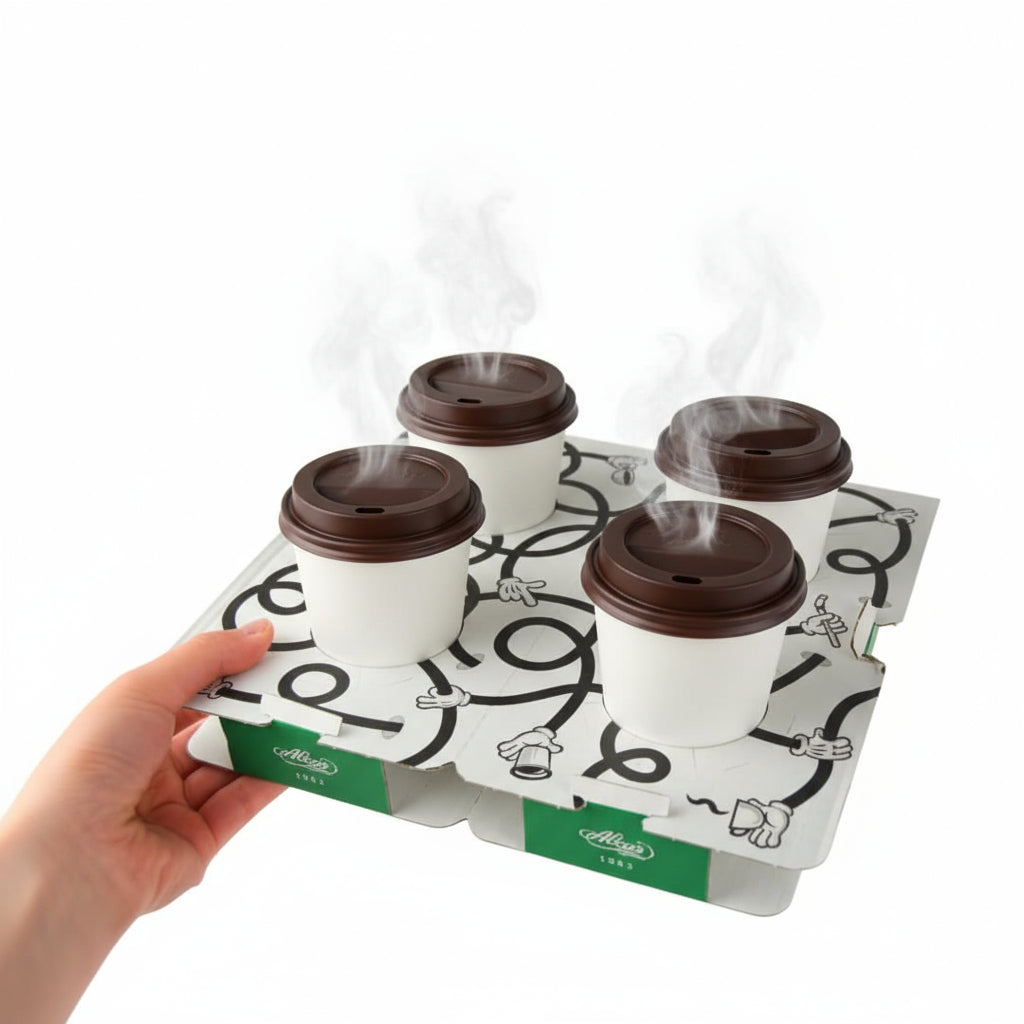 pz 20 asporto bicchieri caffe e cappuccino 4 posti in cartone 70 cc/ 90 cc / 120 cc