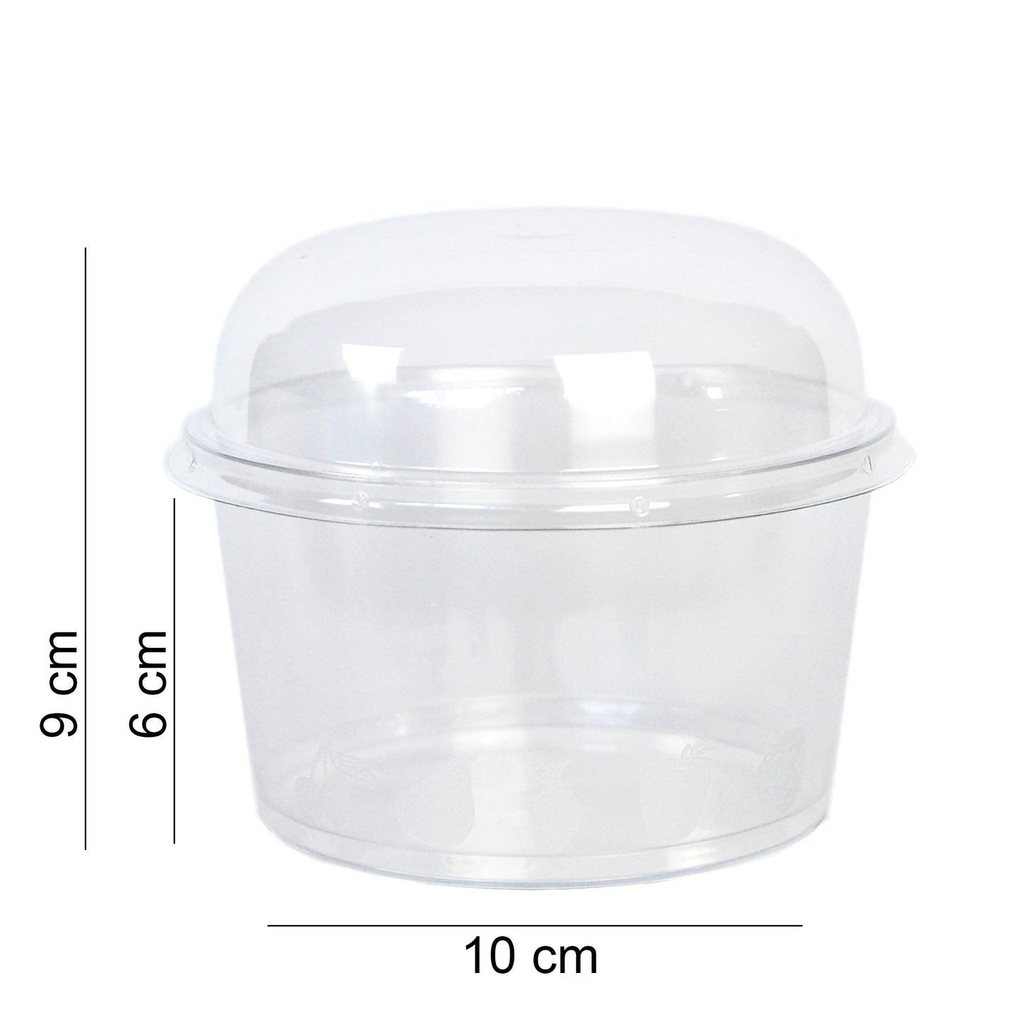 PZ 50 coppette cc 300 di plastica trasparente + coperchio