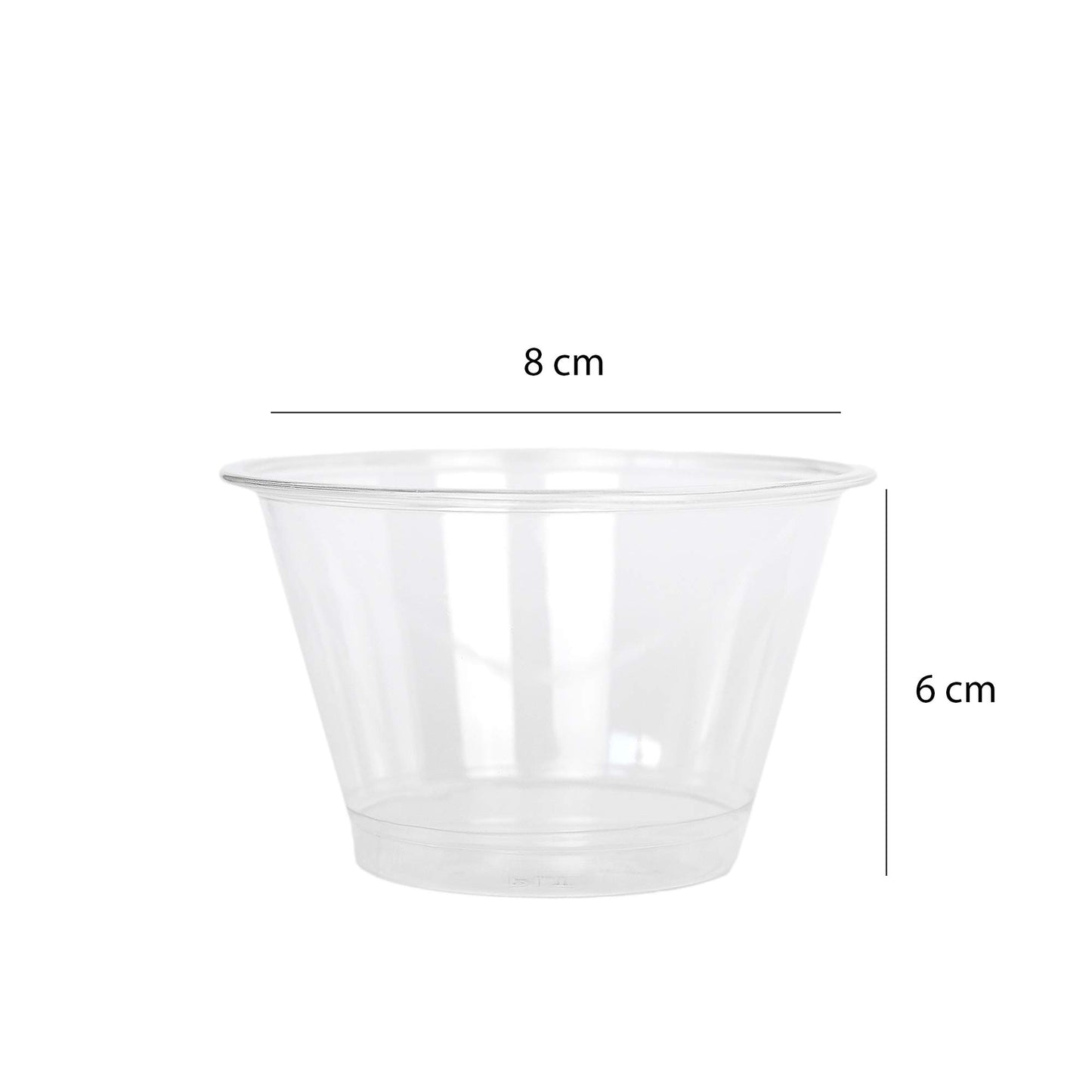 PZ 50 coppette cc 210 di plastica trasparente + coperchio