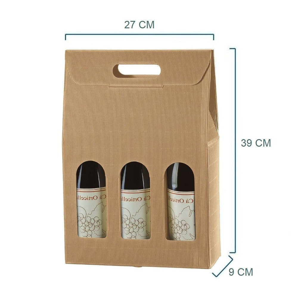 Scatola porta bottiglia (3 bottiglie) borsa in cartone ondulato box for bottles