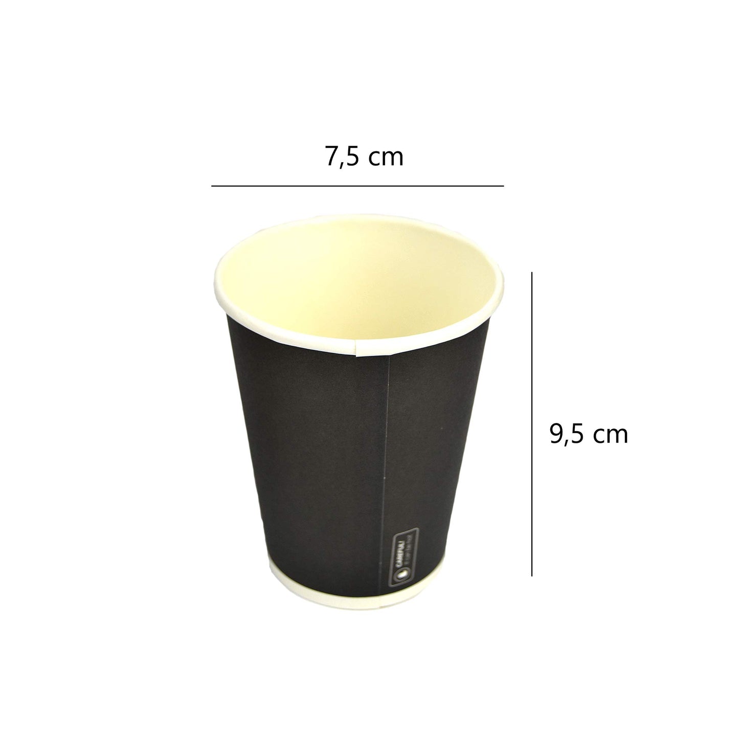 Pz 100 bicchiere 9 oz in carta nera 266 ml per cappuccino, cioccolata calda e tisane