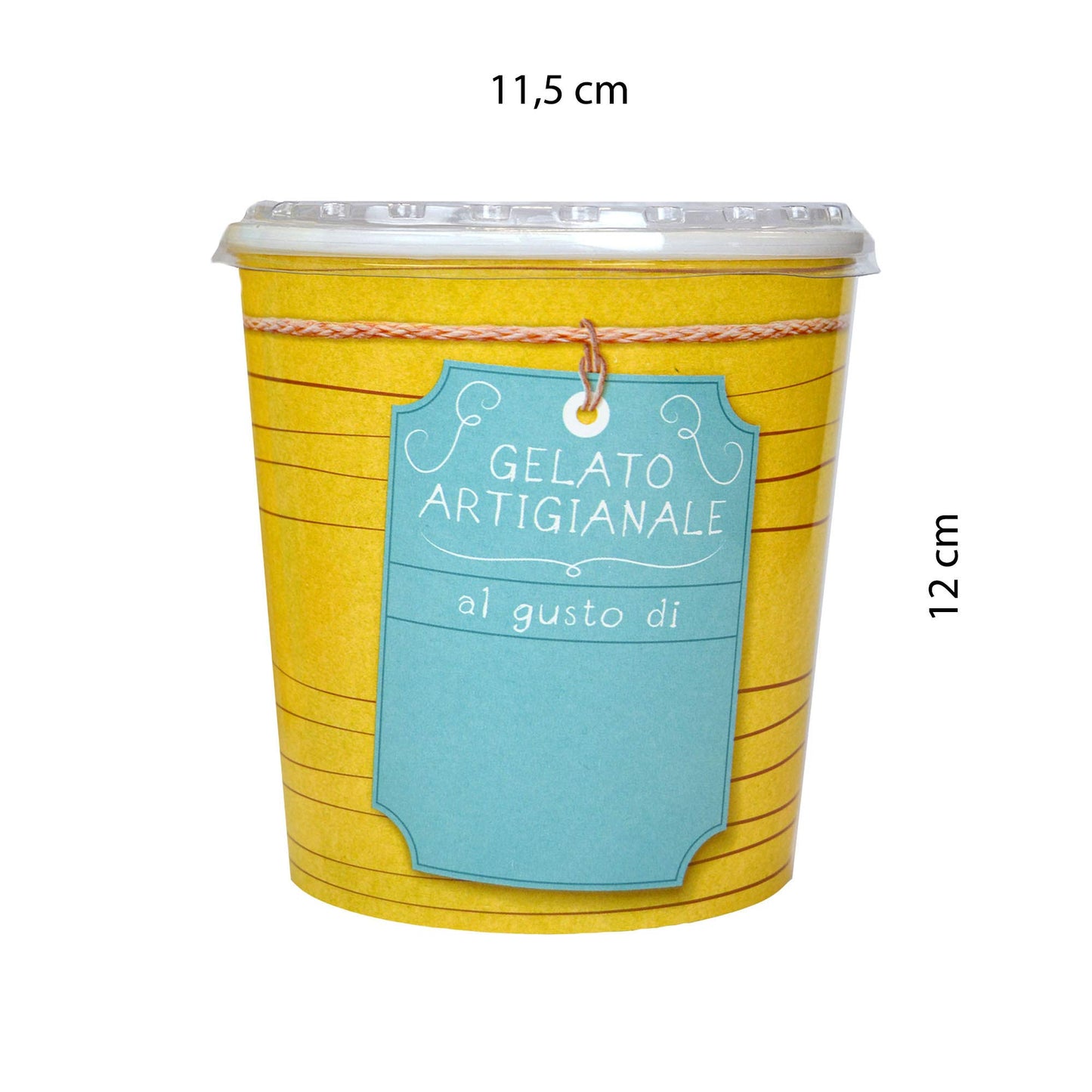 Pz 25 Barattolo per gelato 1000 cc in cartone termico + coperchio per asporto