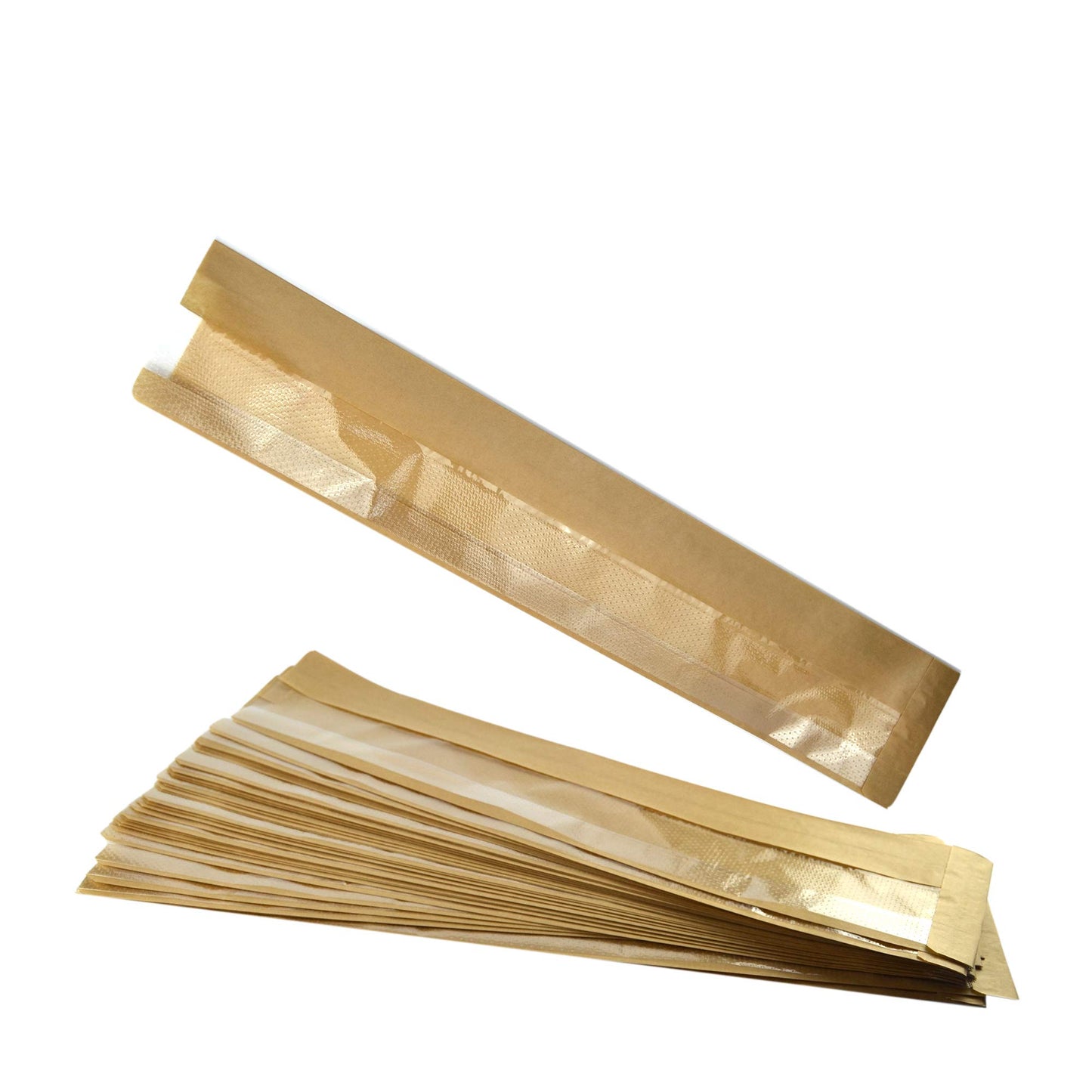 Pz 50 sacchetti con finestr avana neutra per baguette, pane, panini e filone