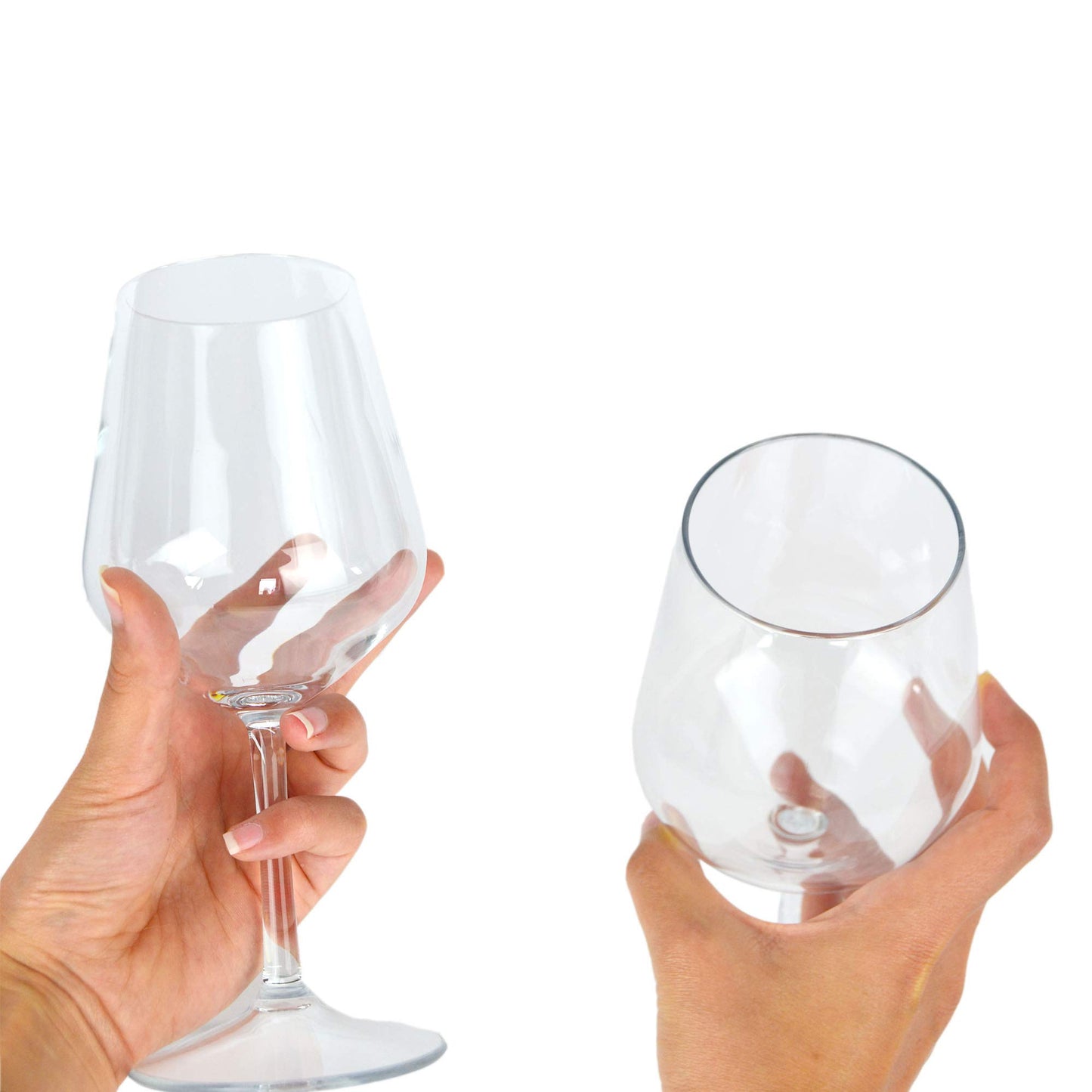 6 piezas de vaso tritan de 400cc en plástico superresistente lavable y reutilizable de 21,5cm de alto para vino