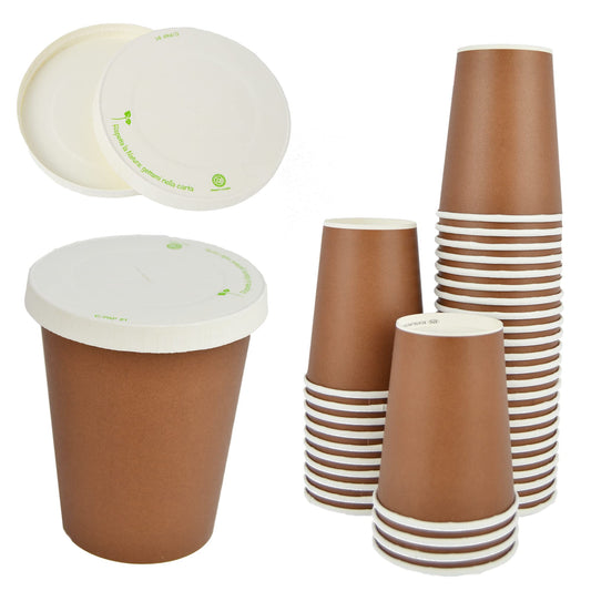 Pz 100 bicchiere 8 oz in carta marroni 250ml per cappuccino, cioccolata calda