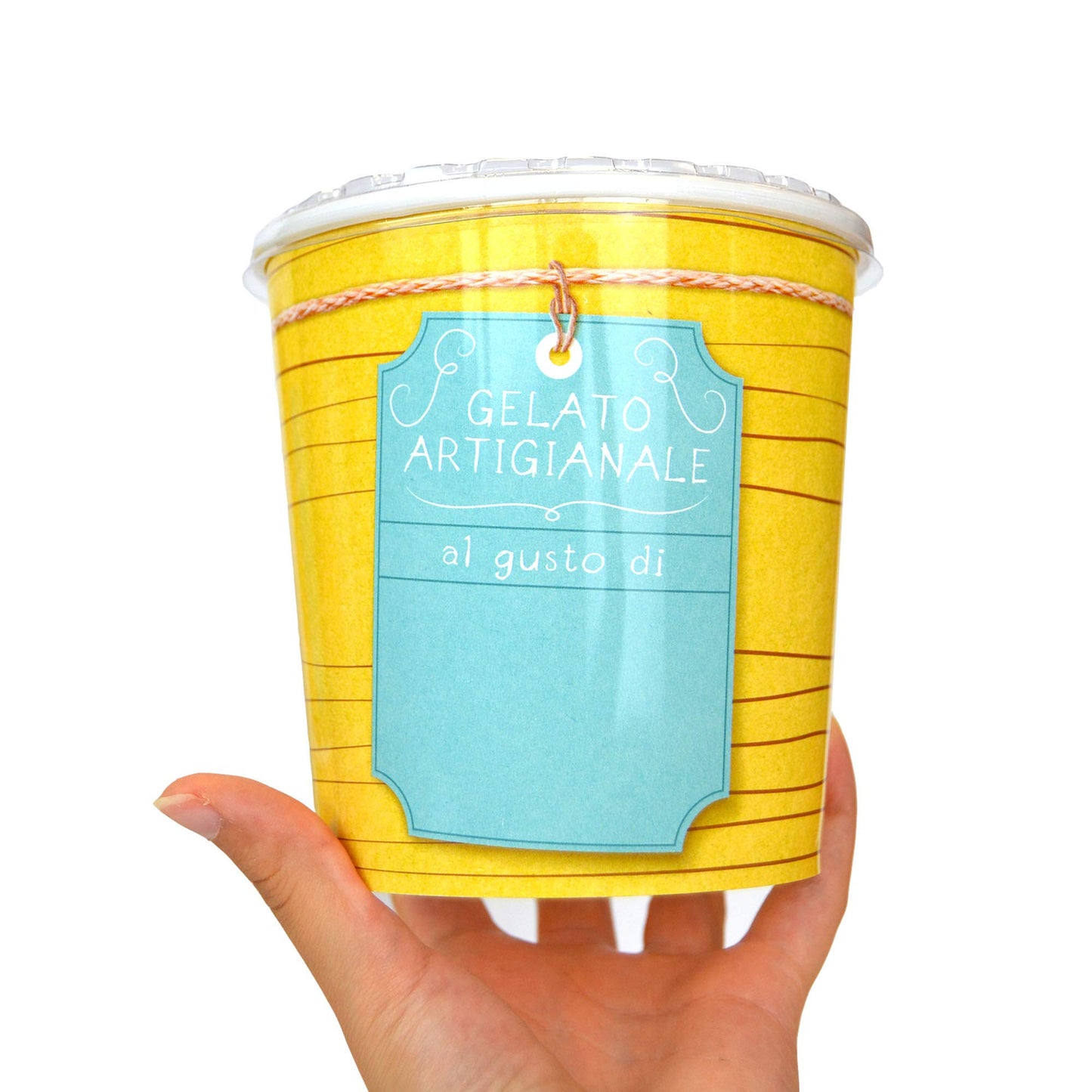 Pz 25 Barattolo per gelato 1000 cc in cartone termico + coperchio per asporto