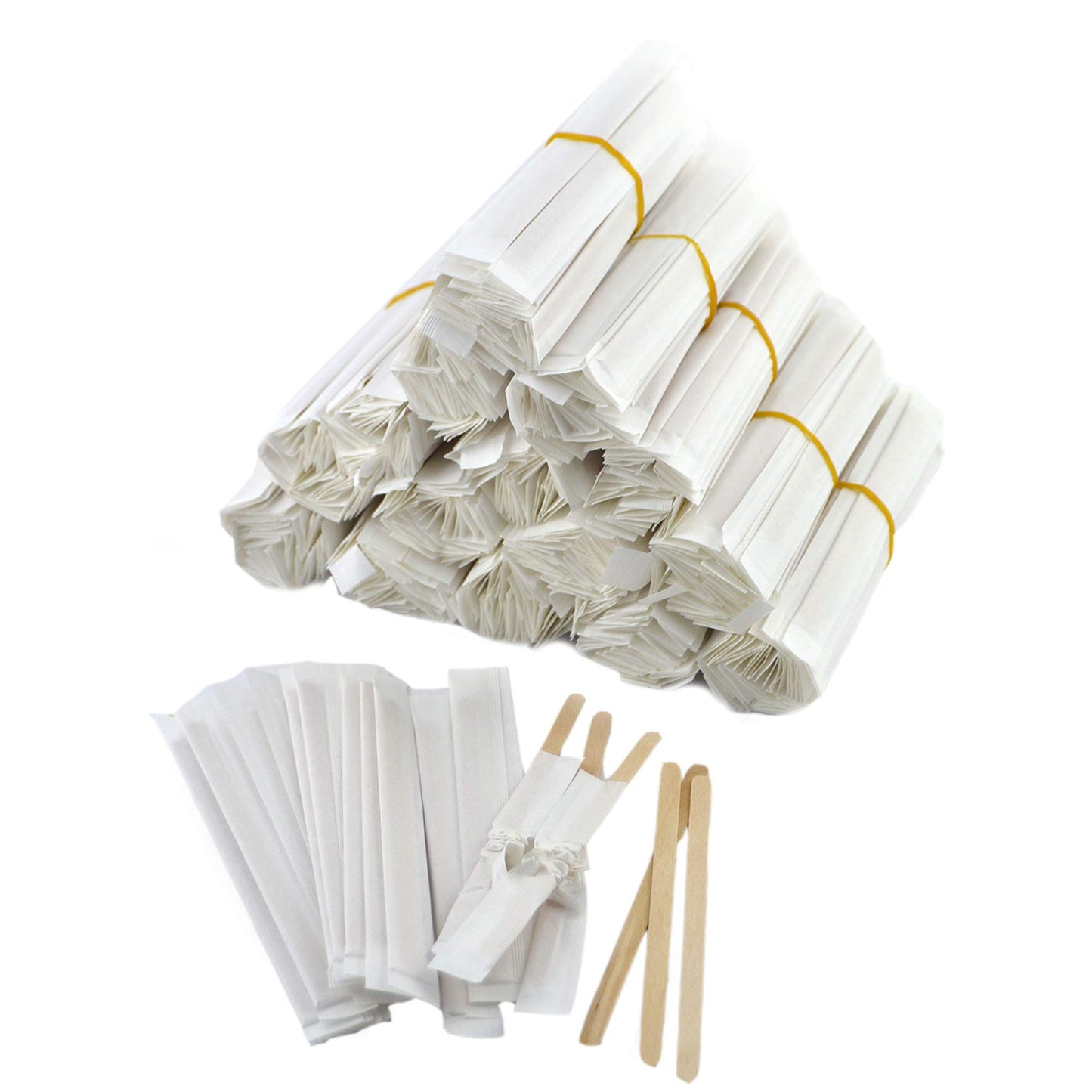 Stecche in legno palette legno incartate singolarmente per caffe americano e cappuccino