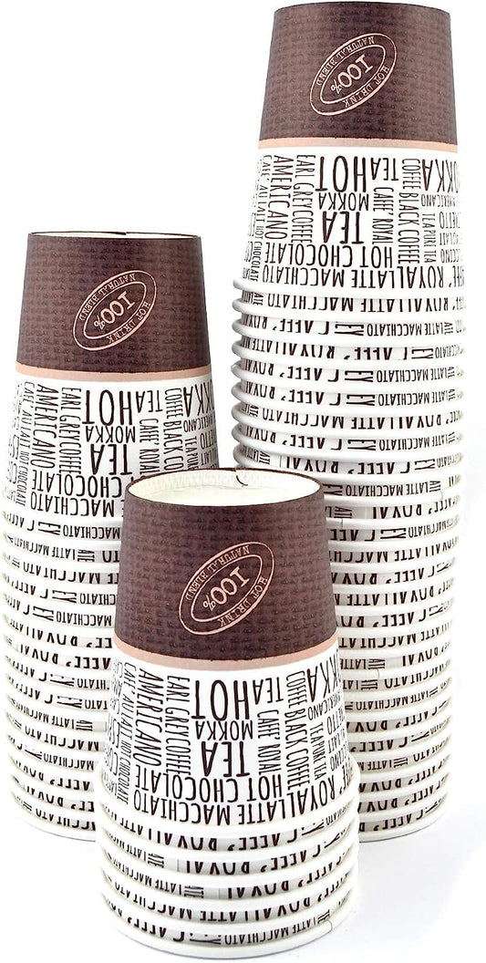 Pz 100 bicchiere 7 oz in carta  200 ml per cappuccino, cioccolata calda