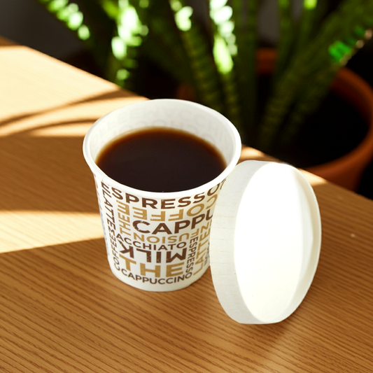 pz 100 bicchieri in carta bianchi con scritte da caffe 3 oz ideali per caffe + coperchio bianco