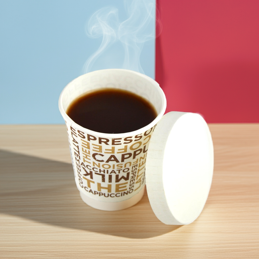 pz 100 bicchieri in carta bianchi con scritte da caffe 3 oz ideali per caffe + coperchio bianco