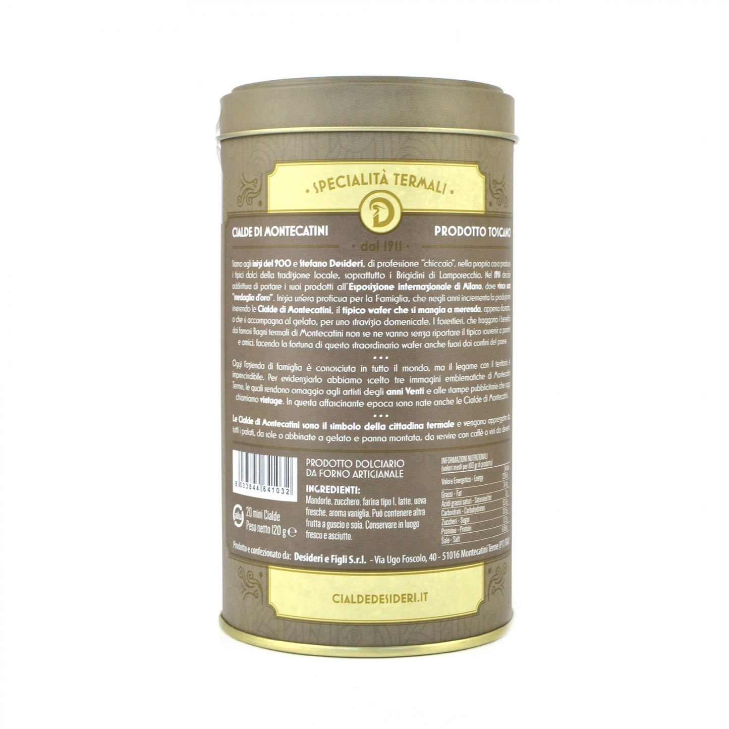 gr 120 di cialde di montecatini in barattolo, prodotto dolciario da forno artigianale