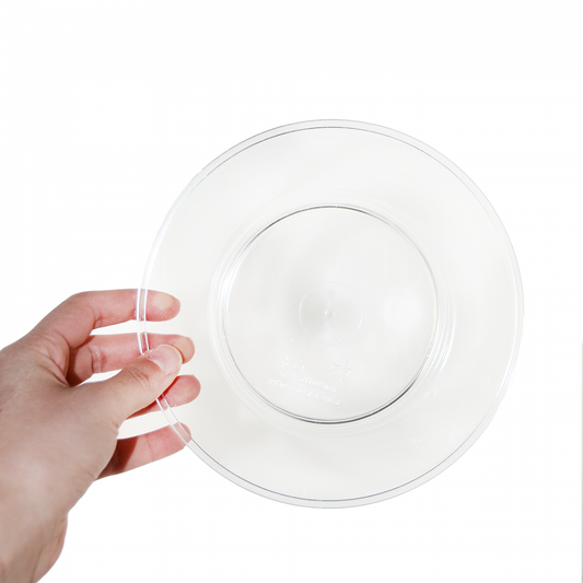 PZ 60 piattini trasparenti riutilizzabili diametro 17 cm per aperitivo, apericena, party, feste per dessert e dolci