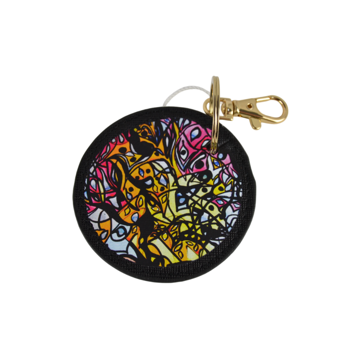 Pz 1 portachiavi con stampa artistica astratta per borse, pochette, borsellini chiavi e portafogli CELLUKEYCHAIN