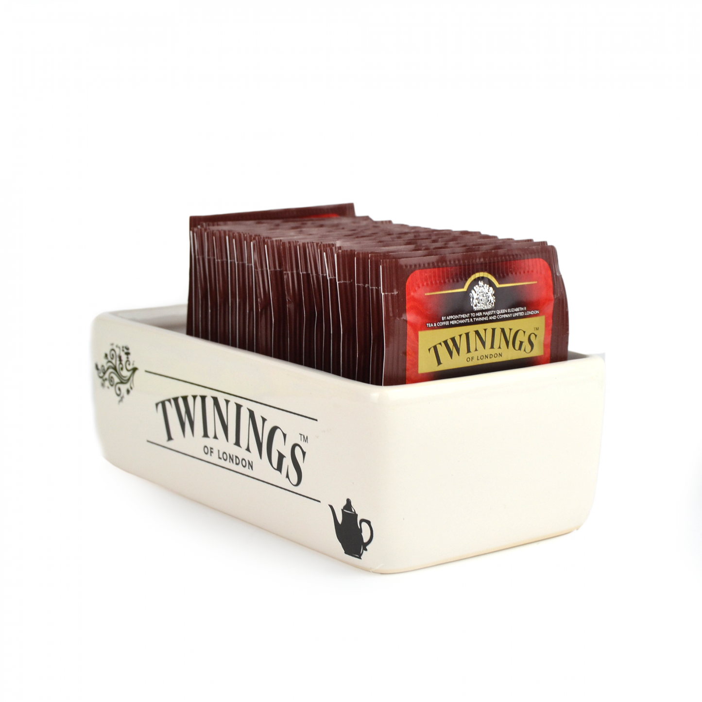 1 scatola da 12 scomparti + 2 tazzine + 1 teiera + 120 bustine di the, tisane e camomille