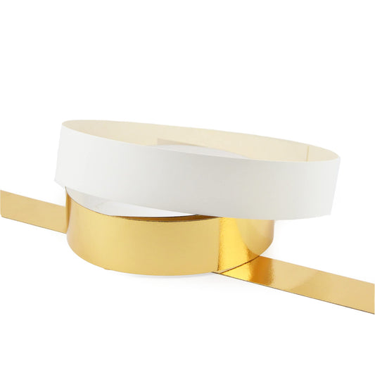 Pz 100 strisce in carta bianca + pz 100 oro per asporto di alimenti come torte e dolci per pasticceria