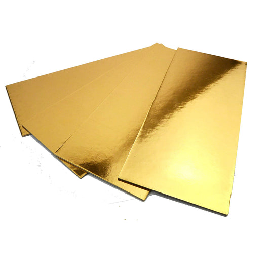 Pz 10 vassoi in cartone color oro per asporto di alimenti comen rotolo dolce, strudel, e pasticcini