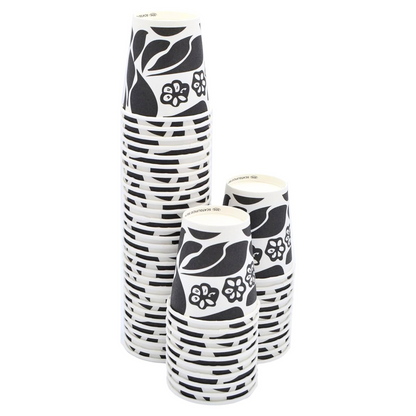 100 gobelets en papier noir décorés pour café cl 8 (3 oz) CELLUCUP 