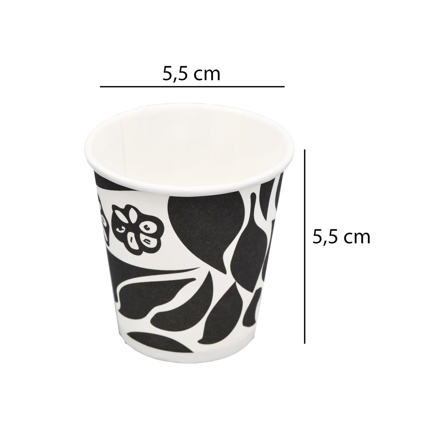 100 gobelets en papier noir décorés pour café cl 8 (3 oz) CELLUCUP 