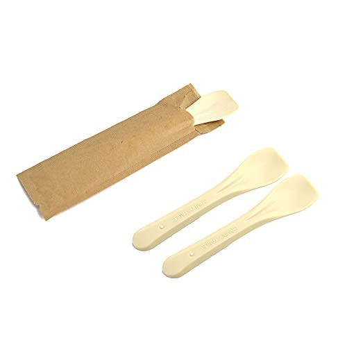250 pièces palettes compostables beiges emballées individuellement, longueur 9 cm