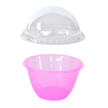 100 pièces petit gobelet 100 cc en plastique transparent + couvercle dôme idéal pour desserts et mousses