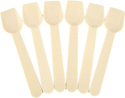 500 cuillères compostables beiges cm 10 cuillères à glace, yaourt et semifreddo