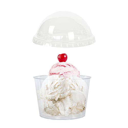 PZ 50 coppette cc 400 di plastica trasparente + coperchio