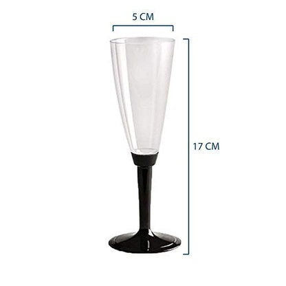 Pz 50 calici flute champagne prosecco base nera bicchieri aperitivo apericena