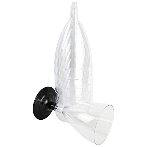 Pz 50 calici vino cc 180 base nera bicchieri aperitivo apericena