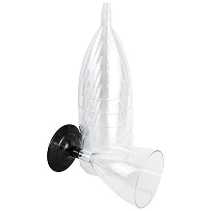 Pz 50 calici vino cc 180 base nera bicchieri aperitivo apericena