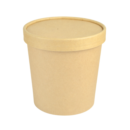 25 tarros de helado de 26 oz en cartón térmico + tapa para llevar