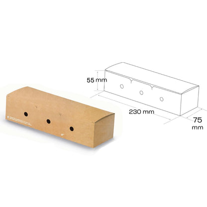 100 supports HOT DOG en papier avec couvercle pour burritos, sandwichs, demi-baguettes et piadinas roulées à emporter
