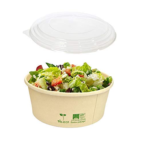 Pz 50 Insalatiera in carta per asporto di alimenti come insalate miste, verdure, riso pollo e pasta