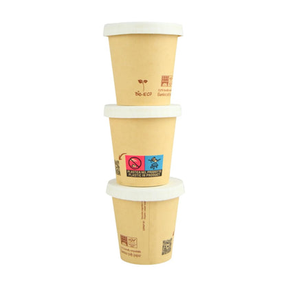 pz 100 bicchieri in carta avana da caffe 3 oz (80 ml) ideali per caffe + coperchio in carta bianco
