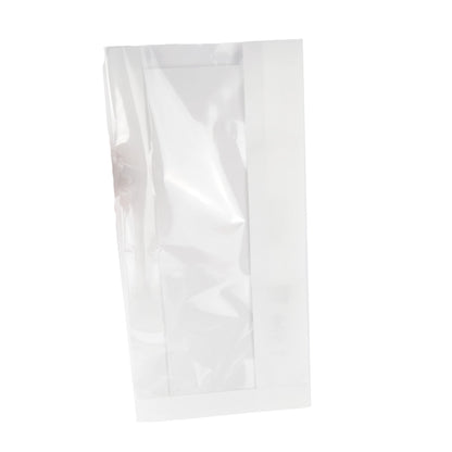 Pz 100 sacchetti con finestra in carta antigrasso per pasticcerie, bar, fast food