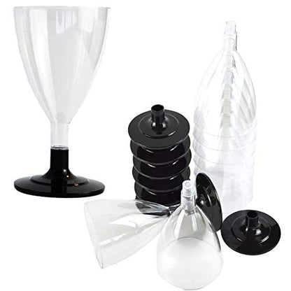 Pz 50 calici vino cc 180 base nera bicchieri aperitivo apericena