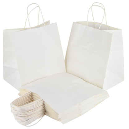 Lot de 25 sacs en papier blanc neutre 100 g/m²