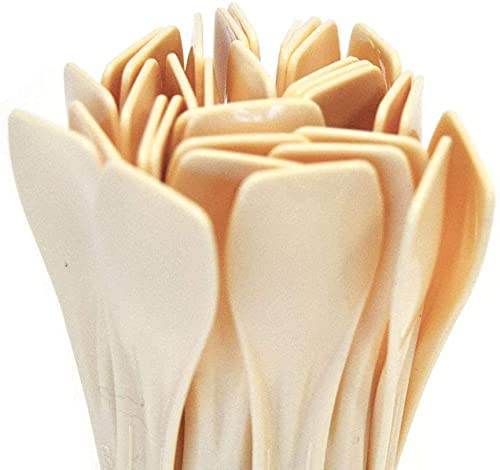 250 pièces palettes compostables beiges emballées individuellement, longueur 9 cm