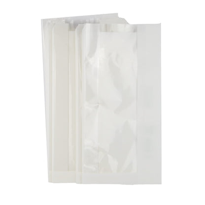 Pz 100 sacchetti con finestra in carta antigrasso per pasticcerie, bar, fast food
