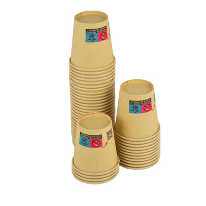 pz 100 bicchieri in carta avana da caffe 3 oz (80 ml) ideali per caffe + coperchio in carta bianco
