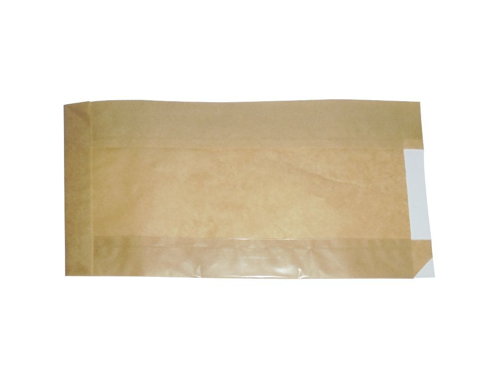 Pz 100 sacchetti con finestra in carta antigrasso avana neutra per pasticcerie, bar, fast food