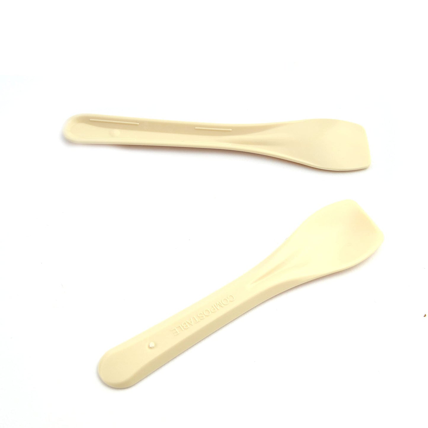 250 pièces palettes compostables beiges emballées individuellement, longueur 9 cm