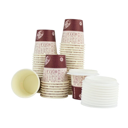 pz 100 bicchieri in carta fantasia juta da caffe 3 oz (75 ml) ideali per caffe