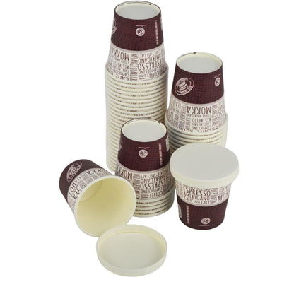 pz 100 bicchieri in carta fantasia juta da caffe 3 oz (75 ml) ideali per caffe
